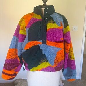 Free People Movement “Hit the Slopes” printed pullover fleece jacket size small